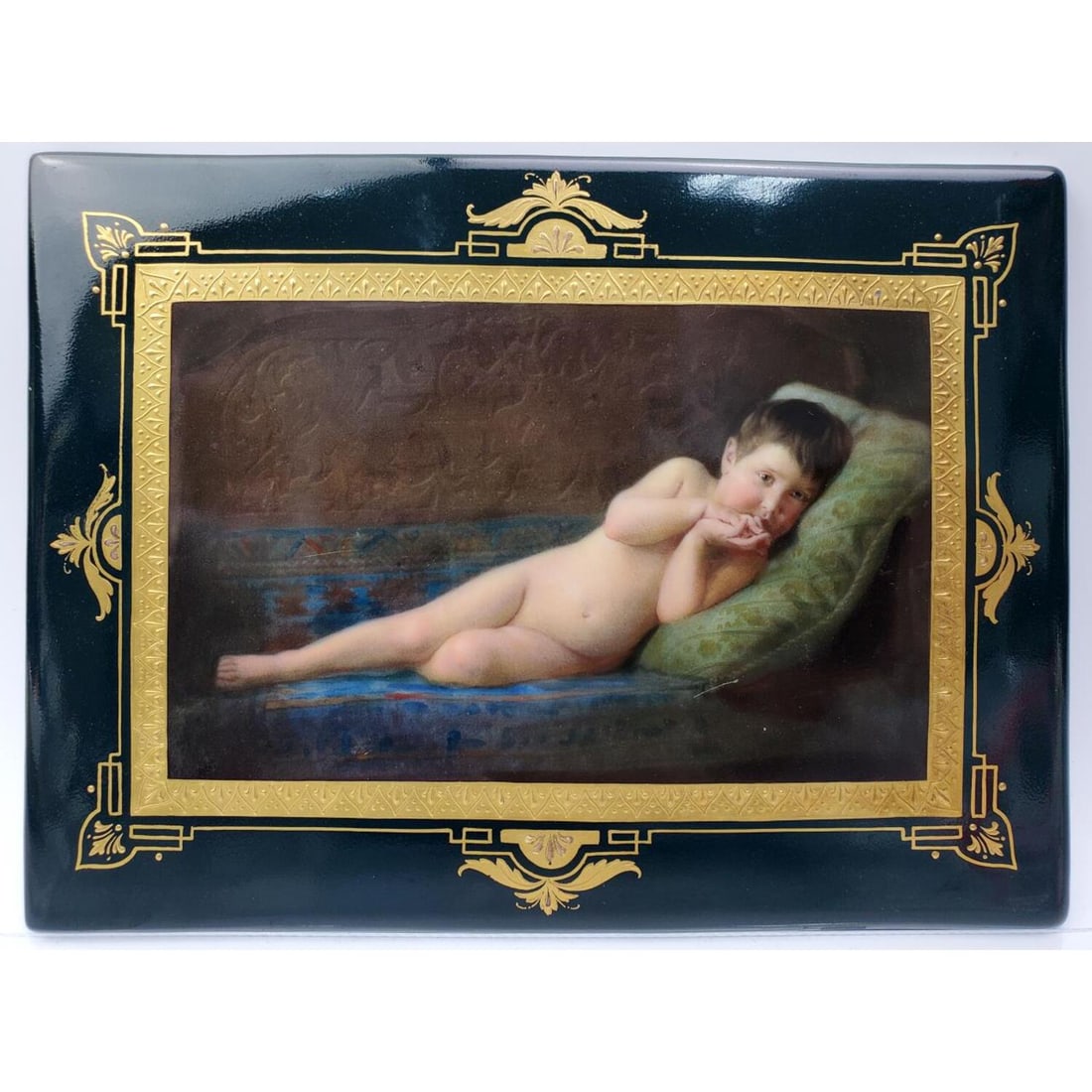 Antique Royal Vienna Porcelain Plaque: Antique Royal Vienna Porcelain Plaque. Fully Marked. Unframed. Condition: Generally Very Good, Minor Scratch at the Bottom on the Bottom of the Child's Pillow. Dimensions: 8.75" x 5.75". Provenance: F