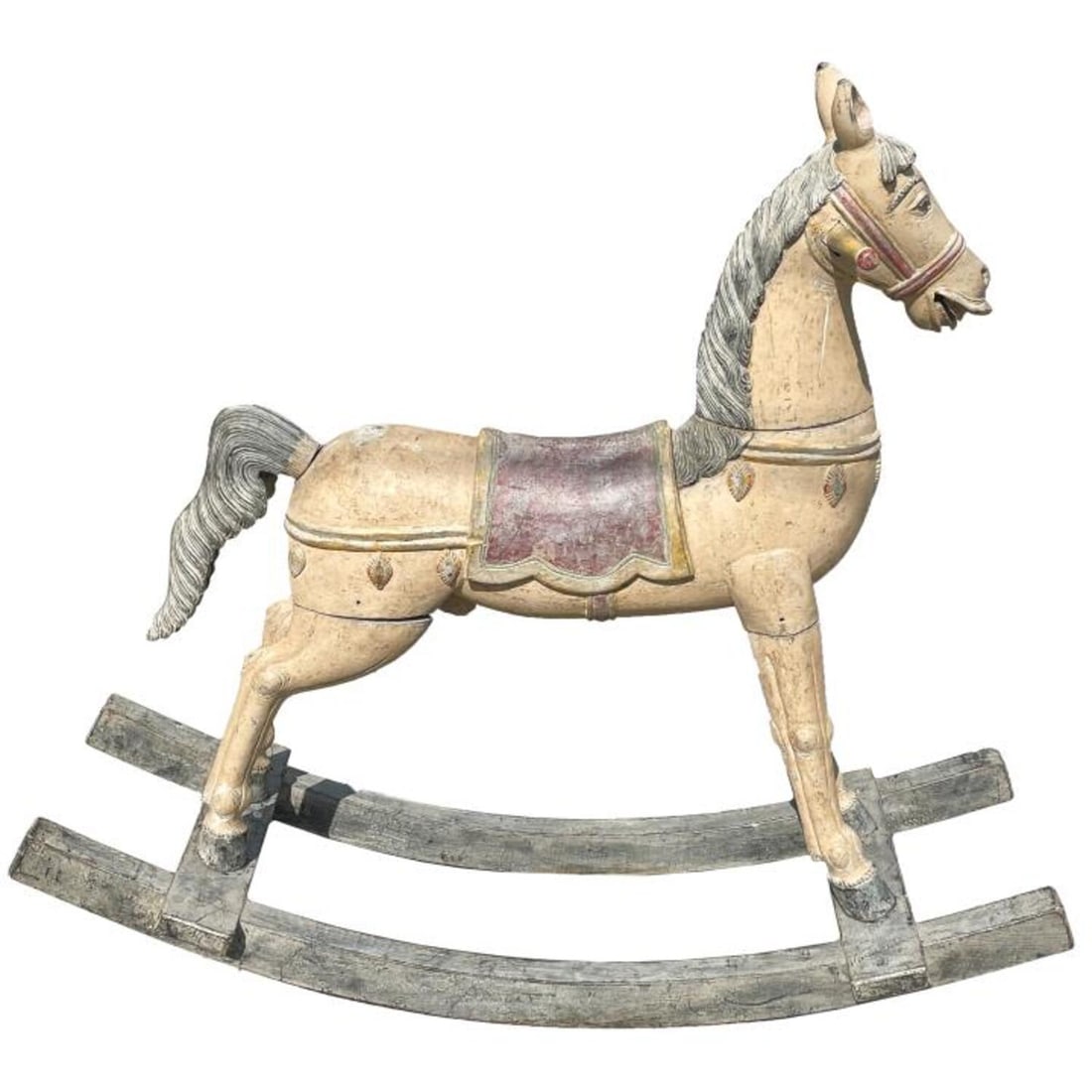 Fine Vintage Painted Carved Wood Rocking Horse (1 of 5)