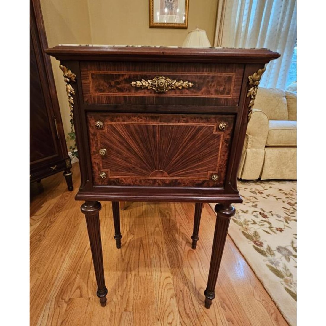Antique Bronze Mounted Commode with Marble Top (1 of 7)
