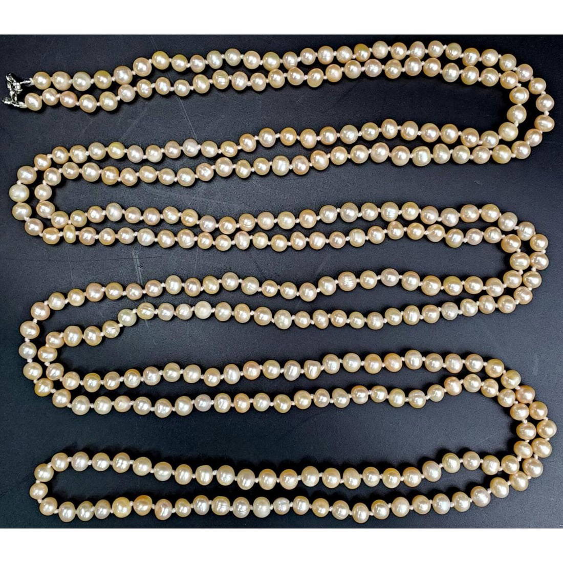 Natural Pink Akoya Long Cultured Pearl Necklace Auction