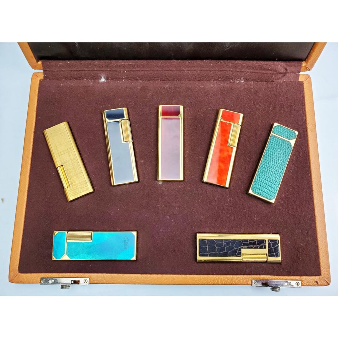 Set of 7 Vintage Fred Lighters All Made by Stylac (1 of 4)