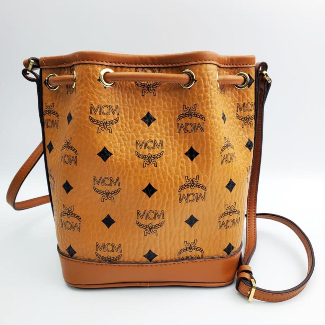 MCM Dessau  Monogram Drawstring Bucket Bag (1 of 6)