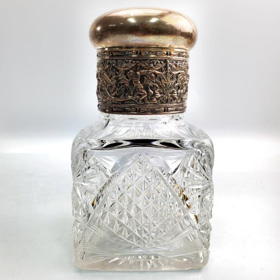 Antique Russian Silver & Cut Crystal Tea Caddy (1 of 6)