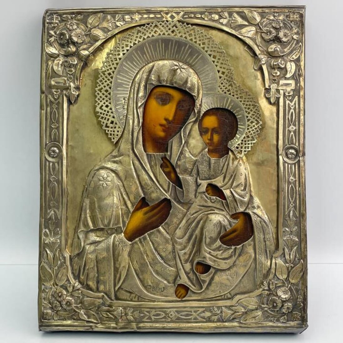 Antique 19th C. Russian Silver Reticulated Icon (1 of 6)