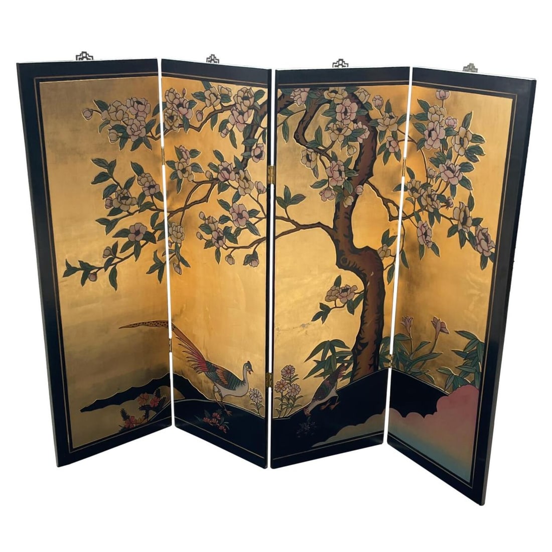 Vintage Chinese Coromandel Folding Wood Screen (1 of 5)