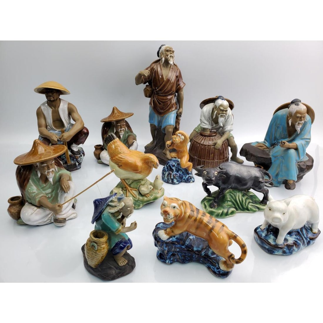 12 Chinese Glazed Ceramic Figures (1 of 8)