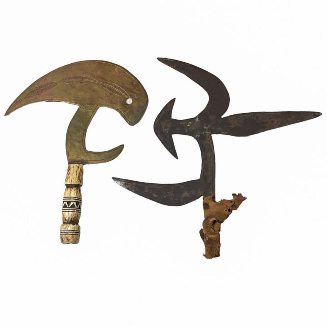 Lot of  2 African Tribal Weapons Including an Axe (1 of 6)