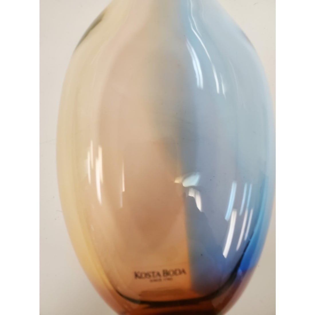 Kosta Boda Art Glass Vase by Kjell Engman: Kosta Boda Art Glass Vase by Kjell Engman, Sweden. Circa 1980's. Etched Signature on Bottom. Serial No.48838. Provenance Upper East Side New York City Estate. Generally Good Condition. Dimensions-Tota