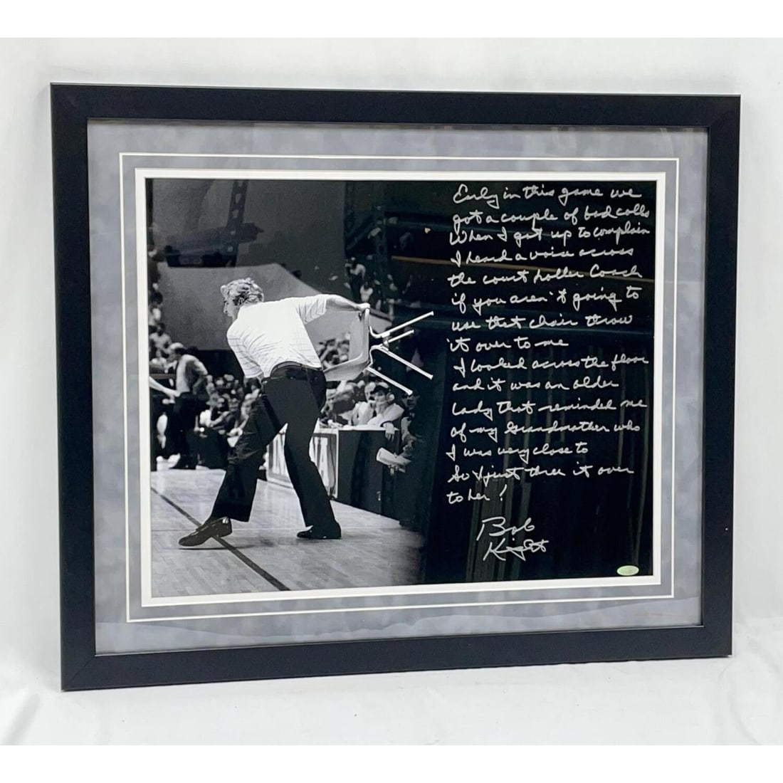 Bob Knight Signed Story Photo "Throwing the Chair" (1 of 8)