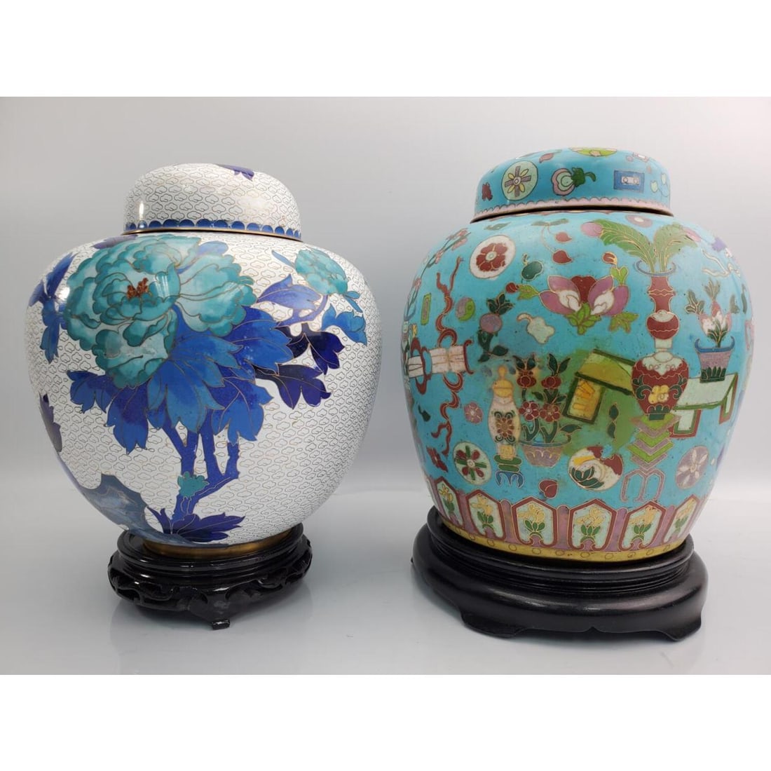 2 Antique Chinese Cloisonne Covered Urns (1 of 3)