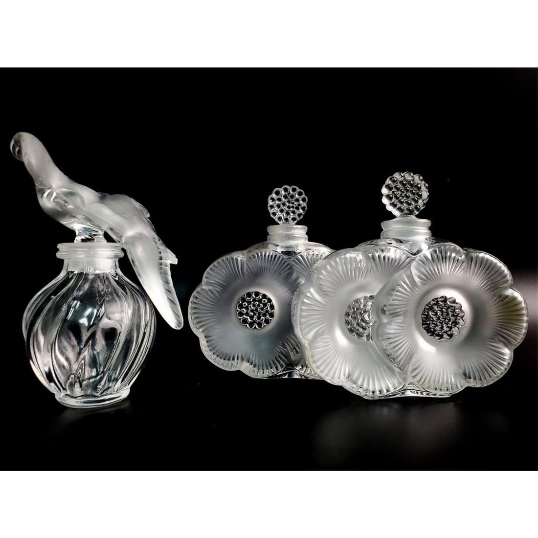 3 Lalique Crystal Perfume Bottles (1 of 7)