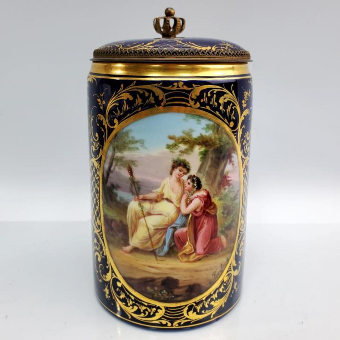 Fine Antique Vienna Porcelain Hand Painted Stein (1 of 6)