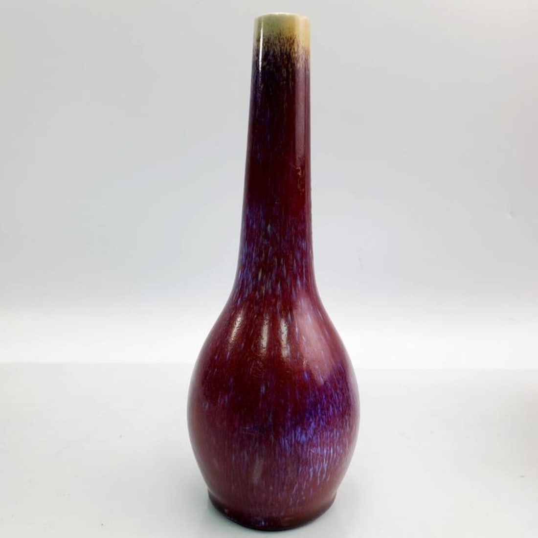Chinese/Japanese Flame Red Ceramic Vase (1 of 3)