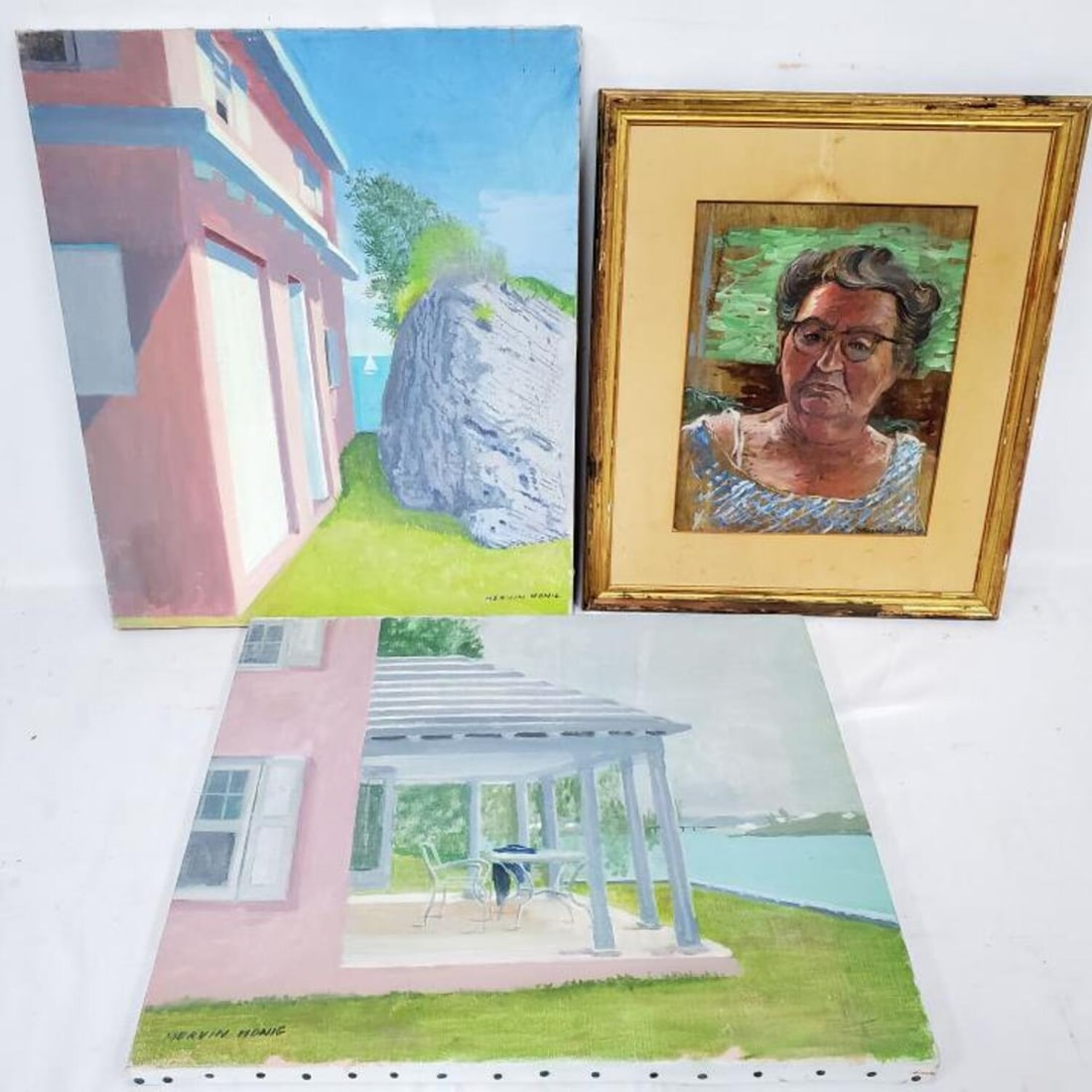 Mervin Honig, American (1920-1990) 3 Paintings (1 of 6)