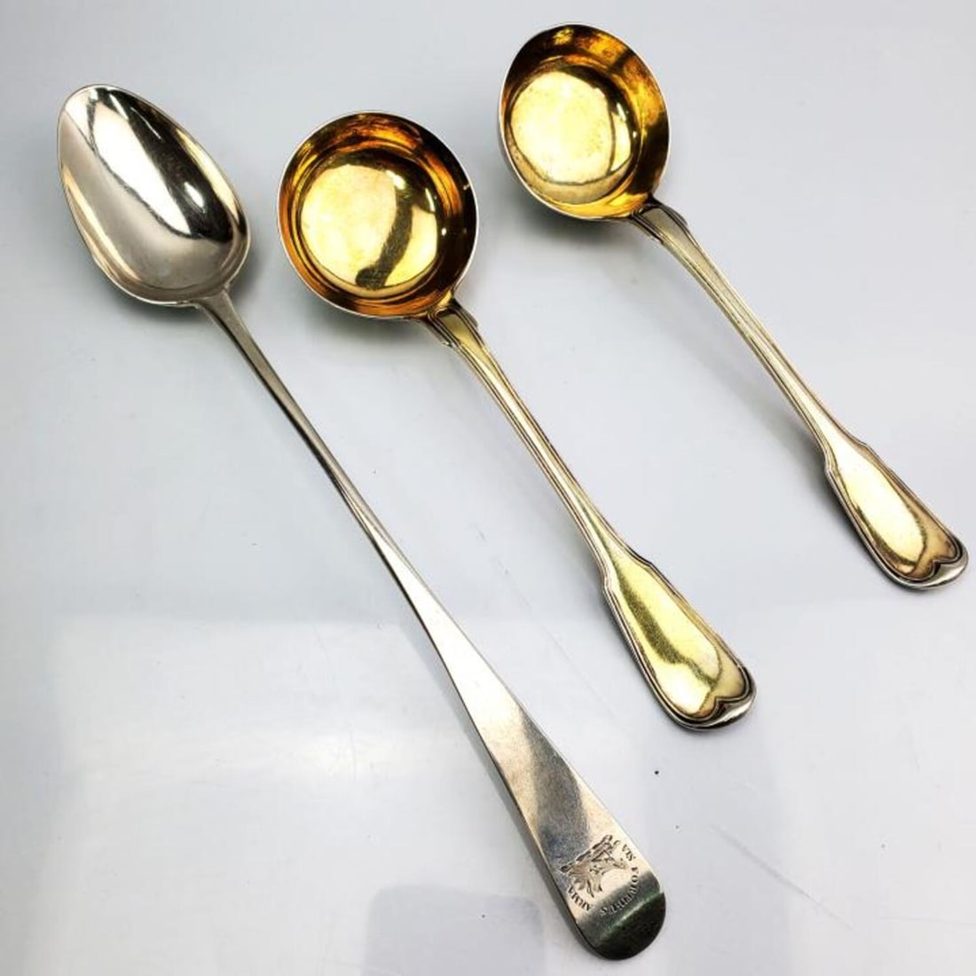 3 Large English Sterling Silver Serving Spoons (1 of 4)