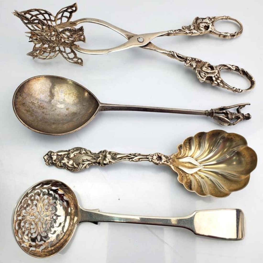 Lot of 4 Early Sterling Silver Serving Utensils (1 of 5)