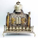 Judaica  Large Antique 84 Silver Oil Menorah