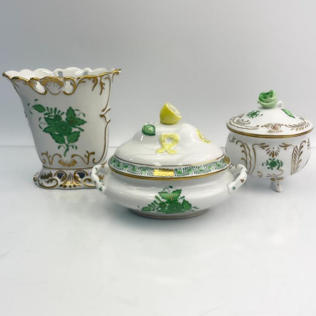 3 Herend Porcelain "Chinese Bouquet Green" Items (1 of 10)