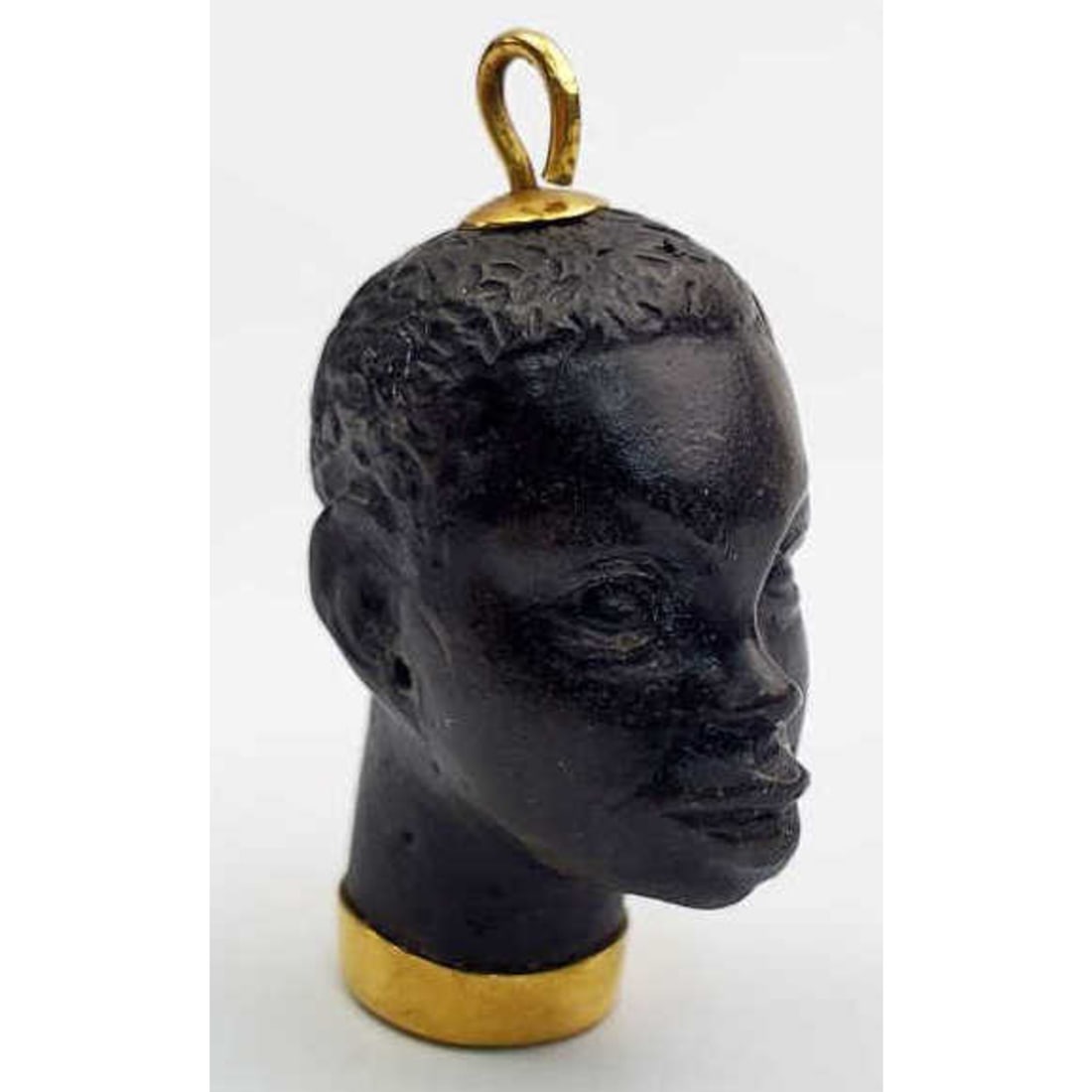 18K Gold Corletto Blackamoor Ebony Head Pendant (1 of 2)