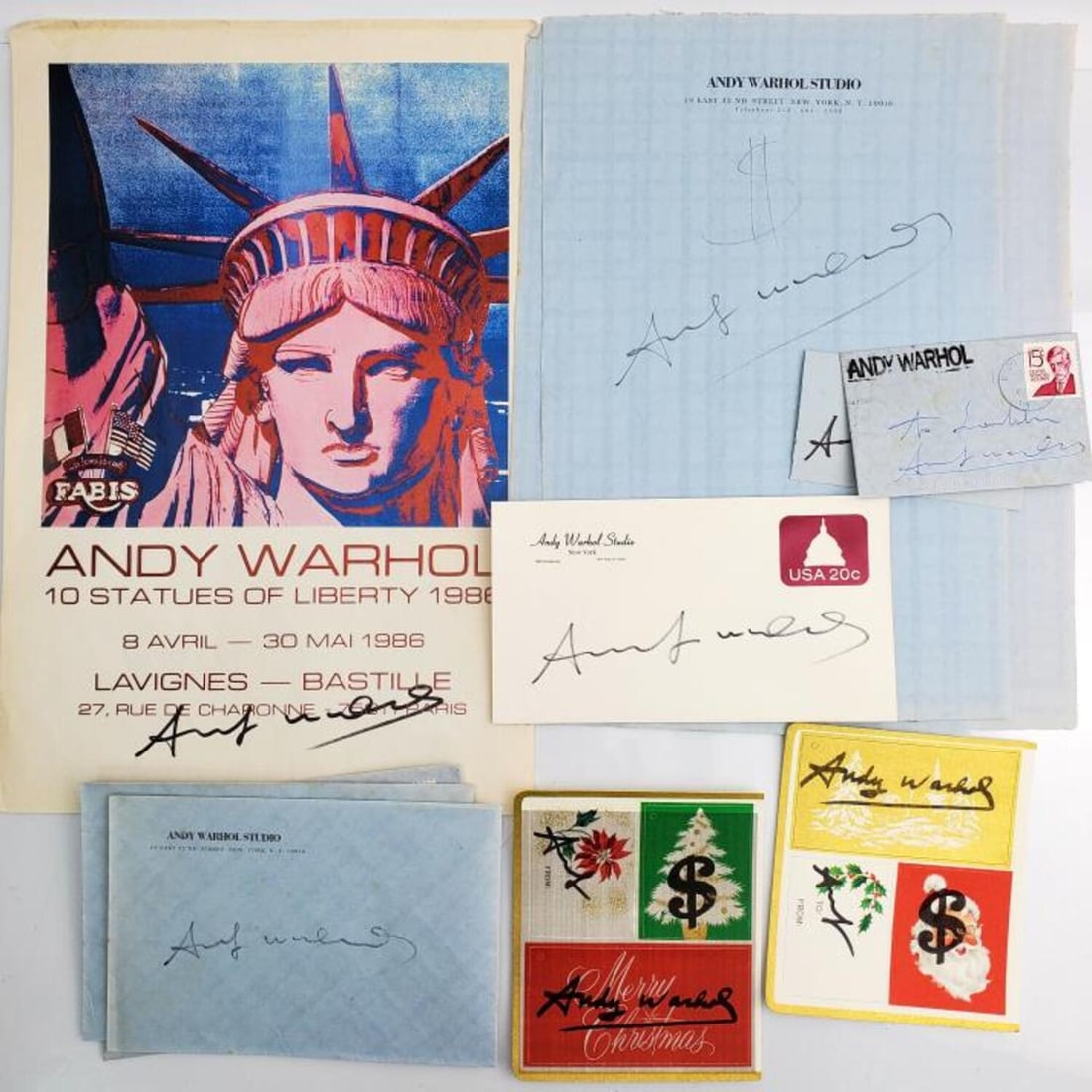 After Andy Warhol Lot of 11 Signed Pages (1 of 8)