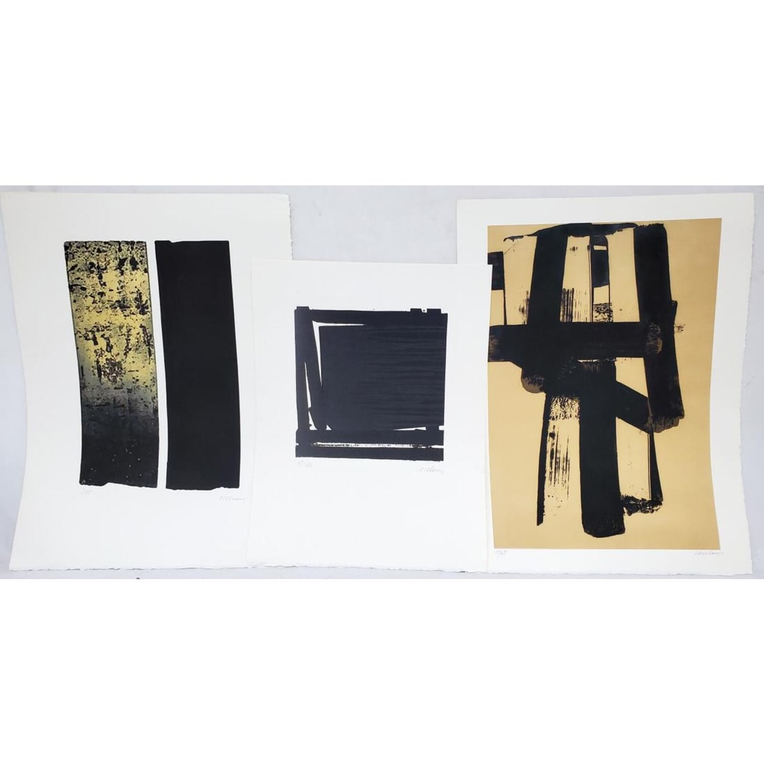 Attributed to Pierre Soulages, 3 Lithographs (1 of 6)