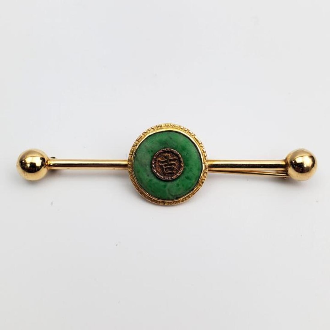 Vintage 14K Gold & Jade Pin (1 of 4)