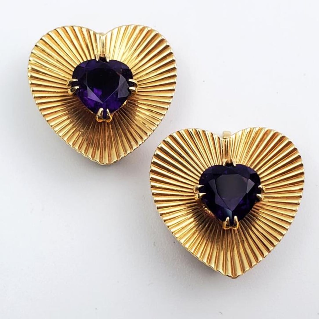 Tiffany & Co. 14K Gold Heart-Shaped Earrings Pair (1 of 5)