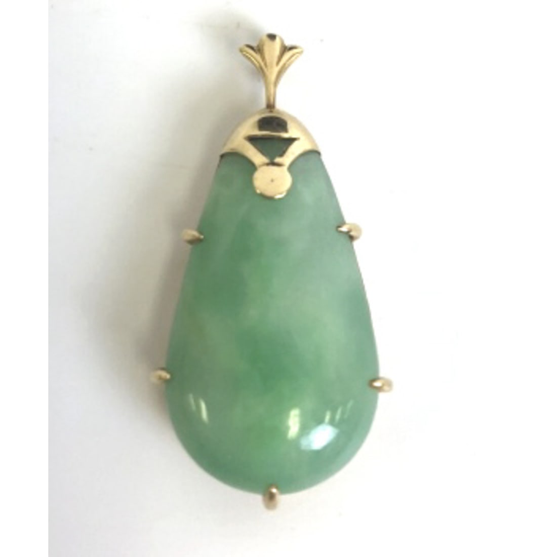Unusual Chinese 14K Gold & Jade or Jadeite Pendant (1 of 2)