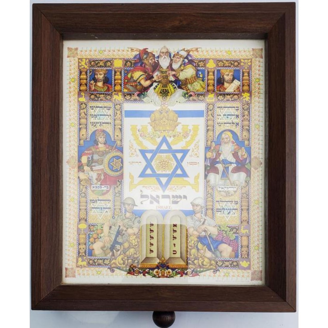 Old Judaica Hatikvah Music Box After Arthur Szyk: Old Judaica Music Box After a Design by Arthur Szyk. "Hatikvah" Israel's National Anthem. Made in Switzerland. Condition: Excellent. Dimensions: L-8.1" x W-9.75" x D-2.4". Provenance: From a Queens, N