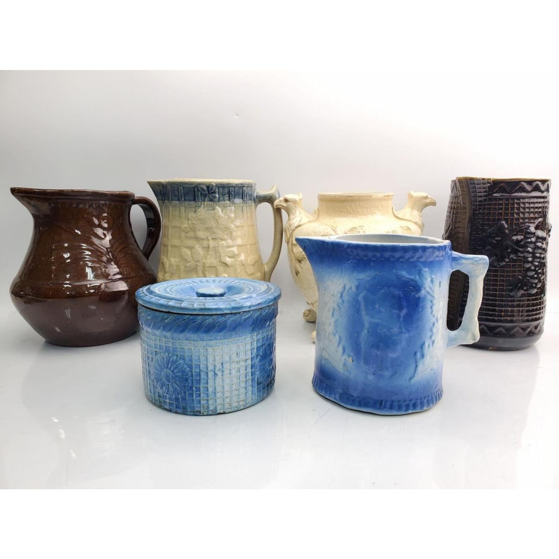 Lot of 5 19thc Salt Glazed Stoneware Items/1 Other (1 of 7)