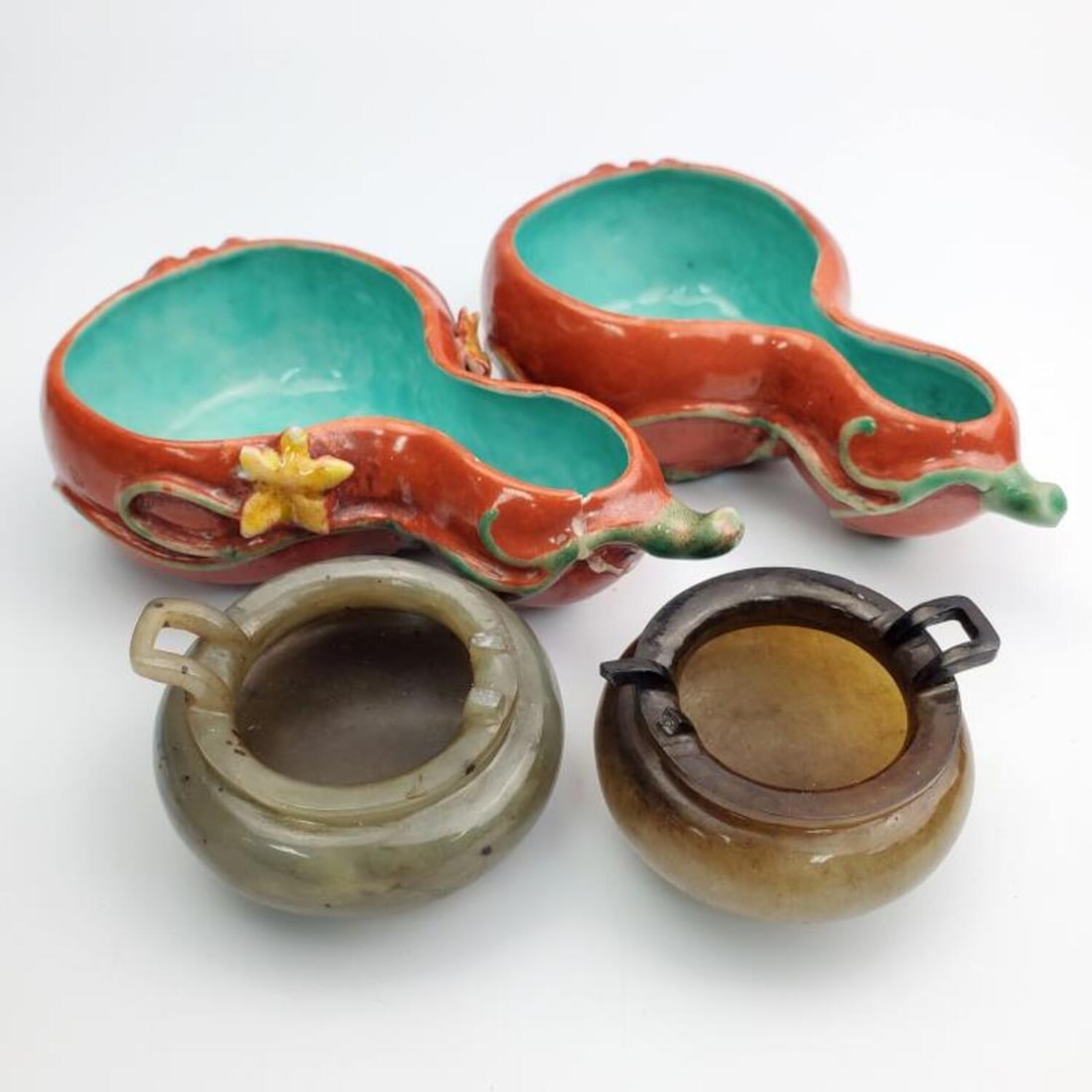 Lot of 4 Antique Chinese Items Inc. Jade Washers (1 of 3)