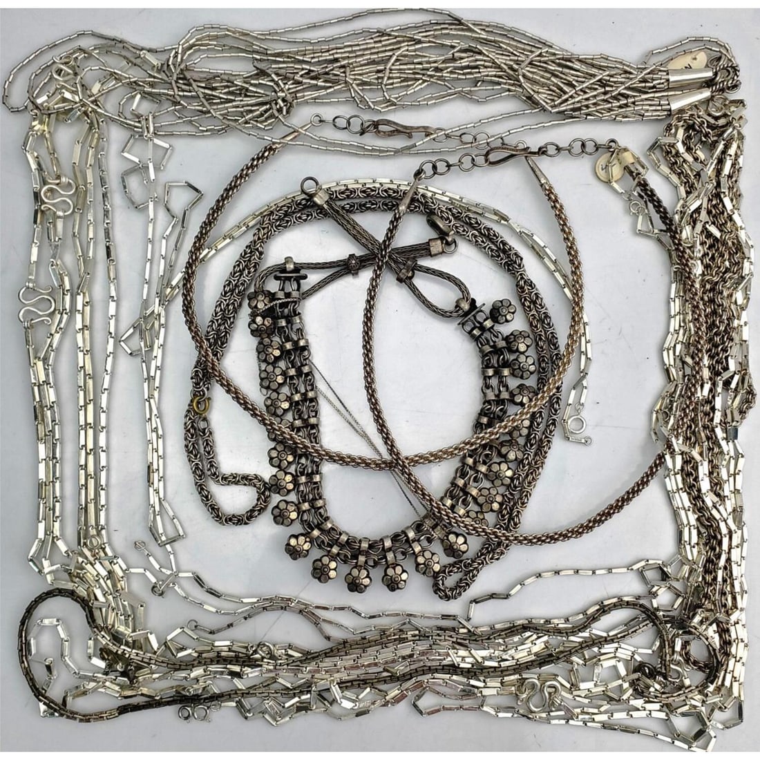 Large Lot of Sterling Silver Necklaces (1 of 4)