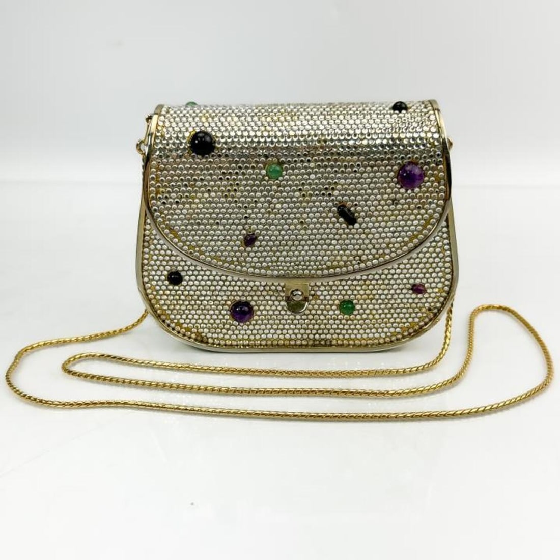 Vintage Judith Leiber Crystal & Metal Shoulder Bag (1 of 7)