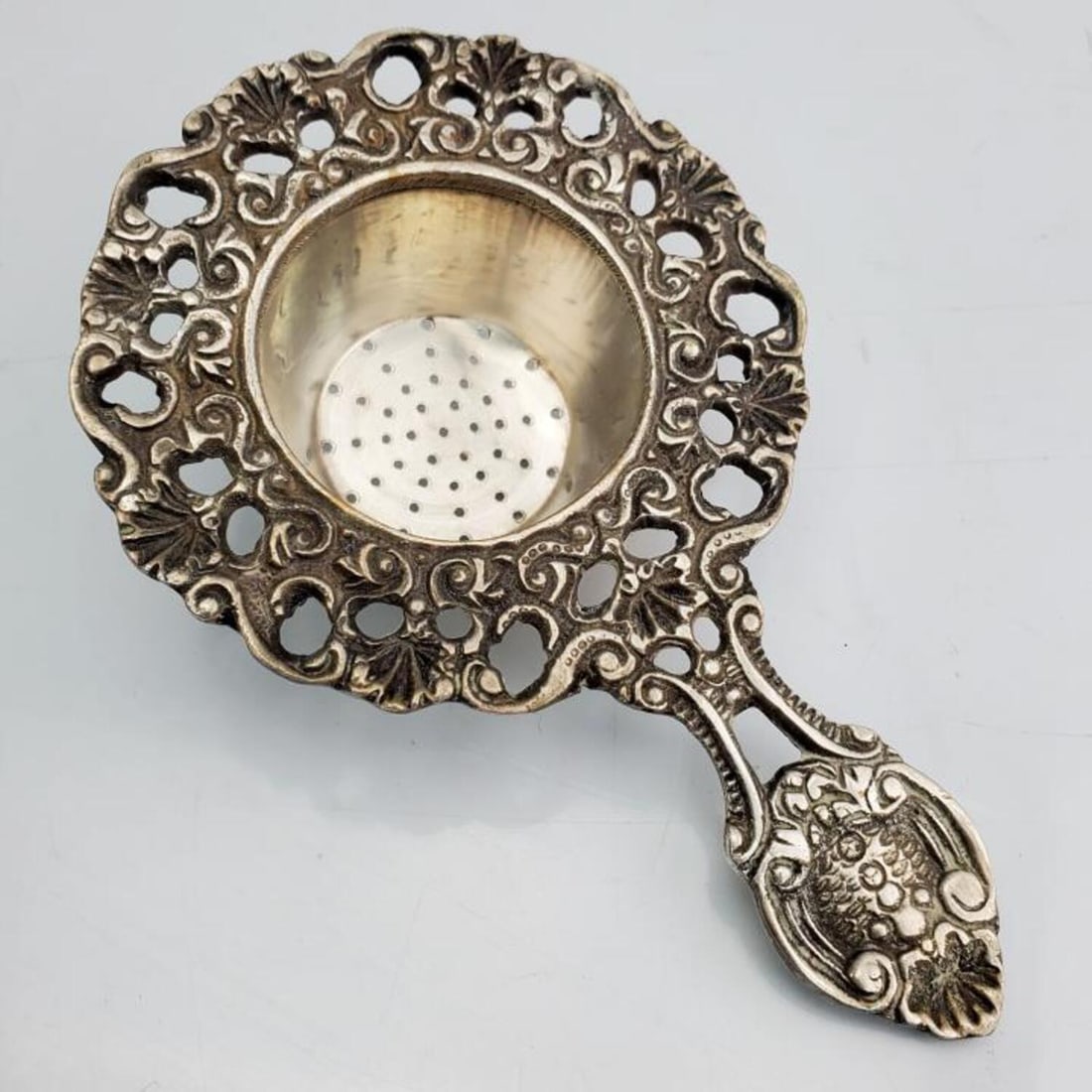 Probably Russian Antique Silver Tea Strainer (1 of 3)
