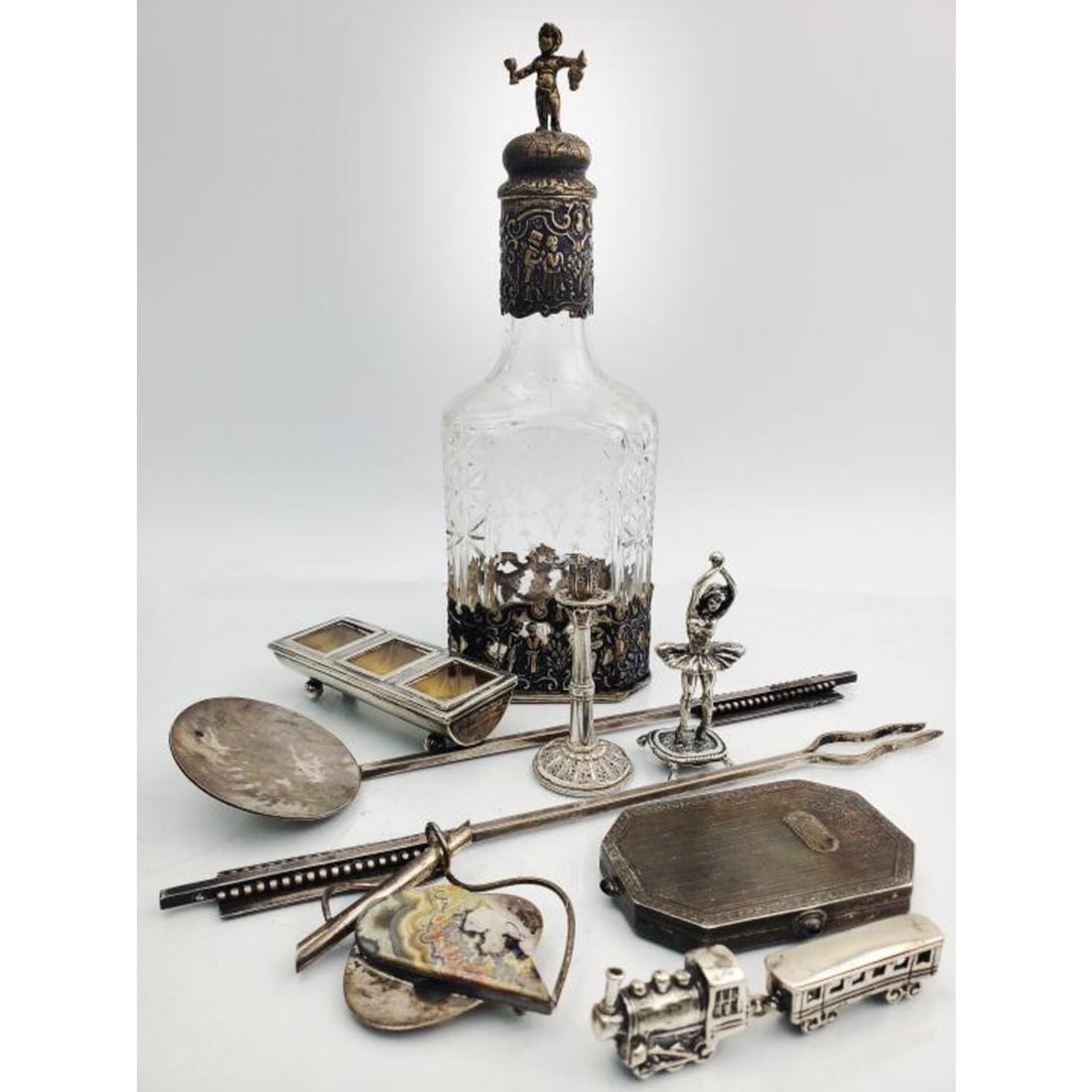 Unusual 9 Piece Group Lot of Silver Items (1 of 10)