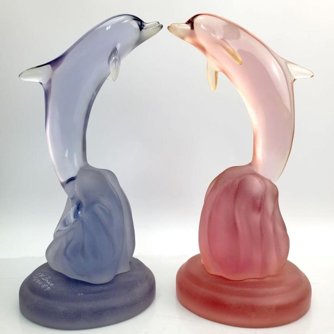 J Boiros Limited Ed Kalonite Dolphin Sculptures: J. Boiros Kalonite Dolphin Sculptures numbered 251/950 and 503/950. The sculptures have been created from Kalonite, one of the most technologically advanced materials available to modern artist. It is