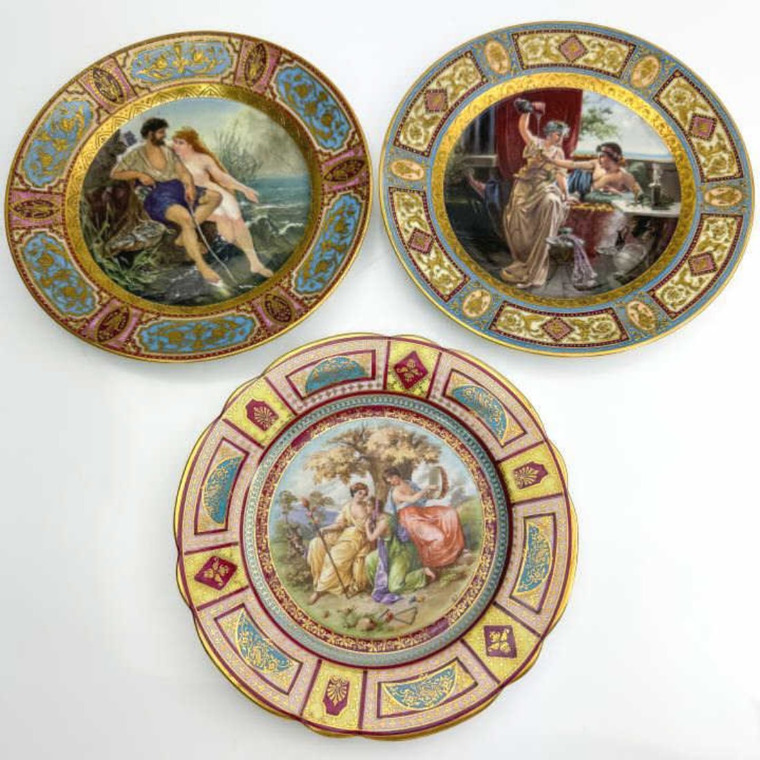 3 Royal Vienna Style Small Porcelain Plates (1 of 10)