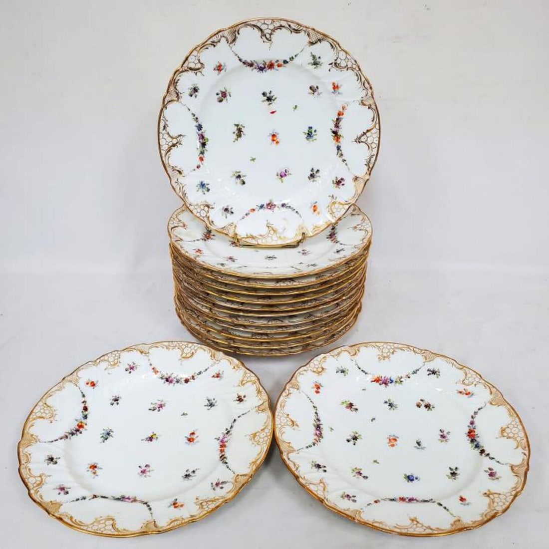 Lot 14 Dresden Hand Painted Porcelain Plates (1 of 5)