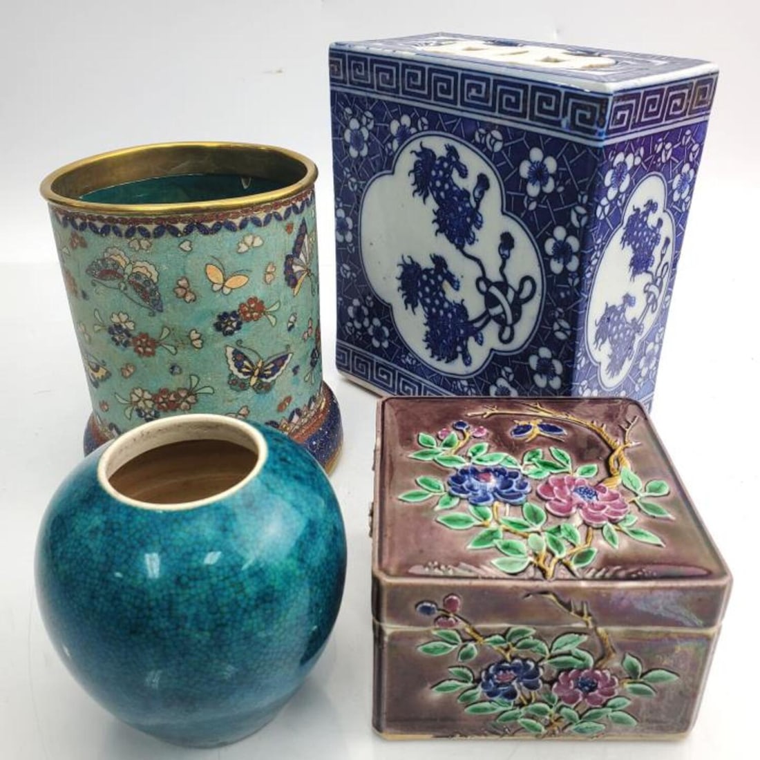 4 Antique Chinese Items; Cloisonne & Porcelain (1 of 4)