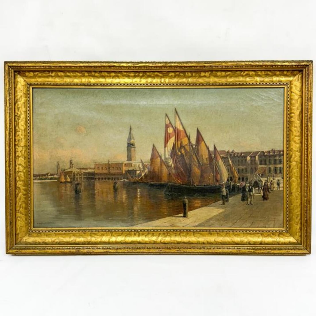 Henry A. Ferguson, American (1842-1911) Painting: Henry A. Ferguson, American (1842-1911) Painting, Oil on Canvas. Signed Lower Left. Beautifully Framed. Condition: Sold As Is. Has Some Tears. Dimensions: Sight- 27.4" x 15.4". Frame- 32.8" x 20.8". P