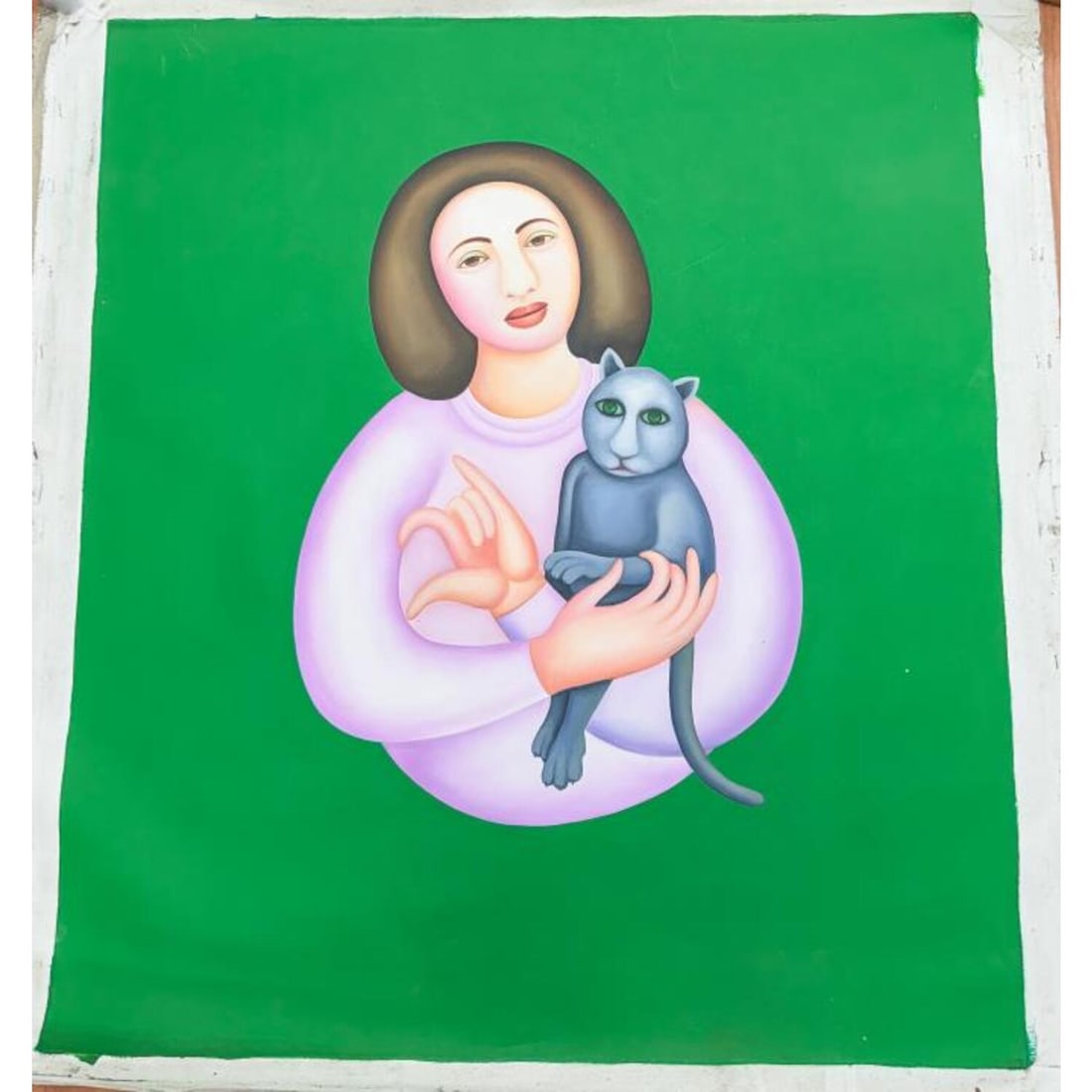 Manjit Bawa, India (1941-2008) Painting: Manjit Bawa, India (1941-2008) Painting, Oil on Canvas. Signed and Dated 2004 on the Back. With Certificate of Authenticity. Without Stretcher and Unframed. Condition: Excellent. Dimensions: 41.5" x 3