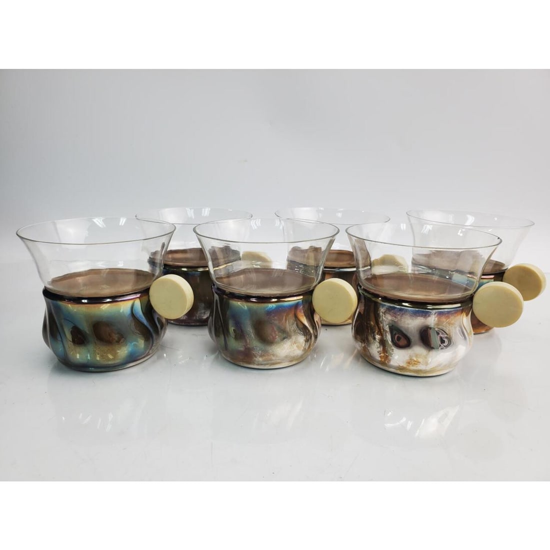 6 Vintage 1940s German Silver-Plated w/ Glass Cups (1 of 3)