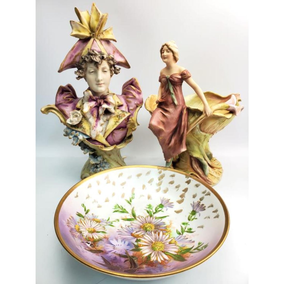 Lot of 3 Art Nouveau Austrian Porcelain Items (1 of 9)