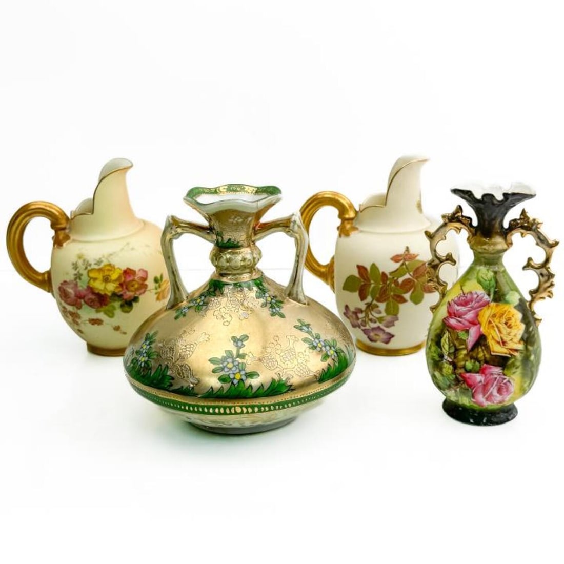 2 Antique Royal Worcester Porcelain Small Pitchers (1 of 9)