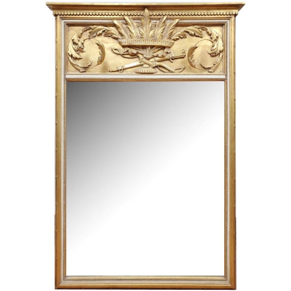 Exceptional Beveled & Gilt Carved Wood Wall Mirror (1 of 3)