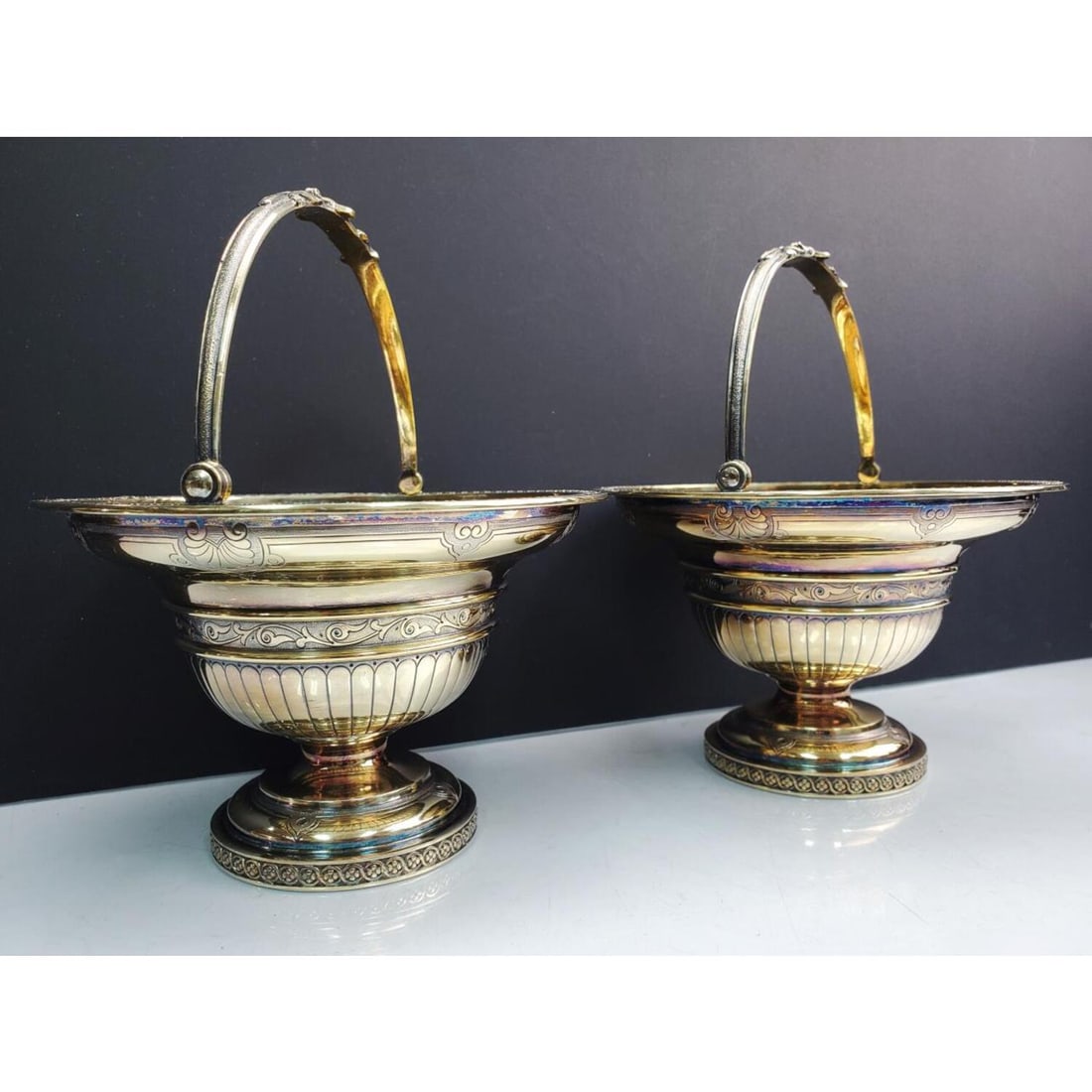 Pair Tiffany & Co. Sterling Silver & Gilt Baskets (1 of 7)