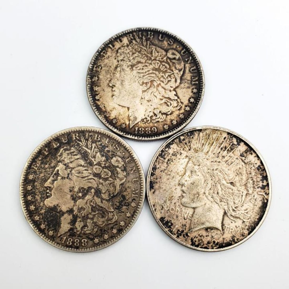 Lot of 3 Authentic American Silver Dollar Coins (1 of 2)