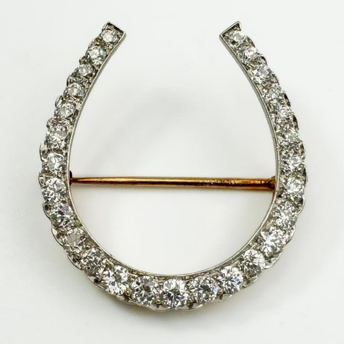 Tiffany & Co 18K Gold & Diamonds Horseshoe Brooch (1 of 4)