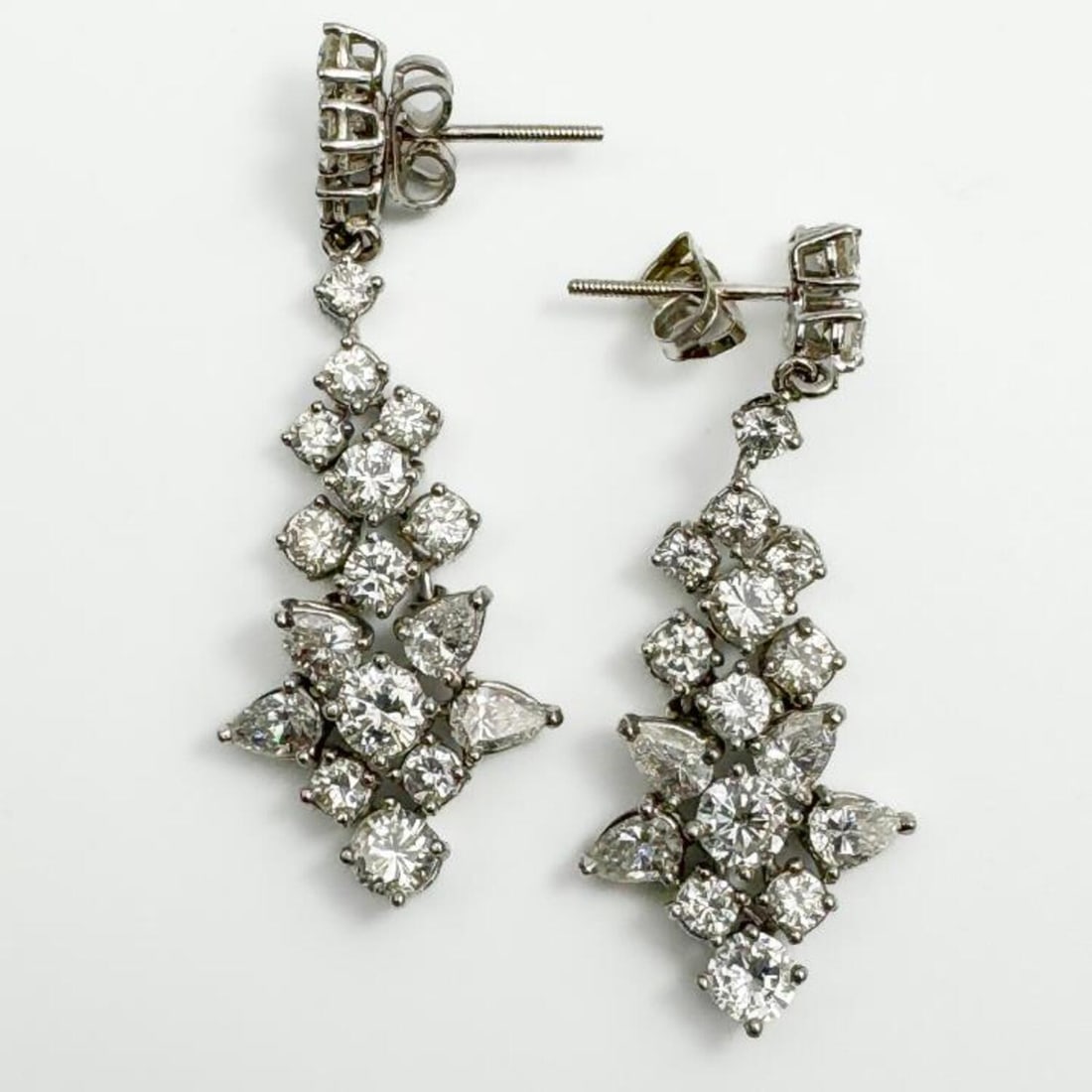 Fine Pair of Art Deco Platinum & Diamond Earrings (1 of 6)