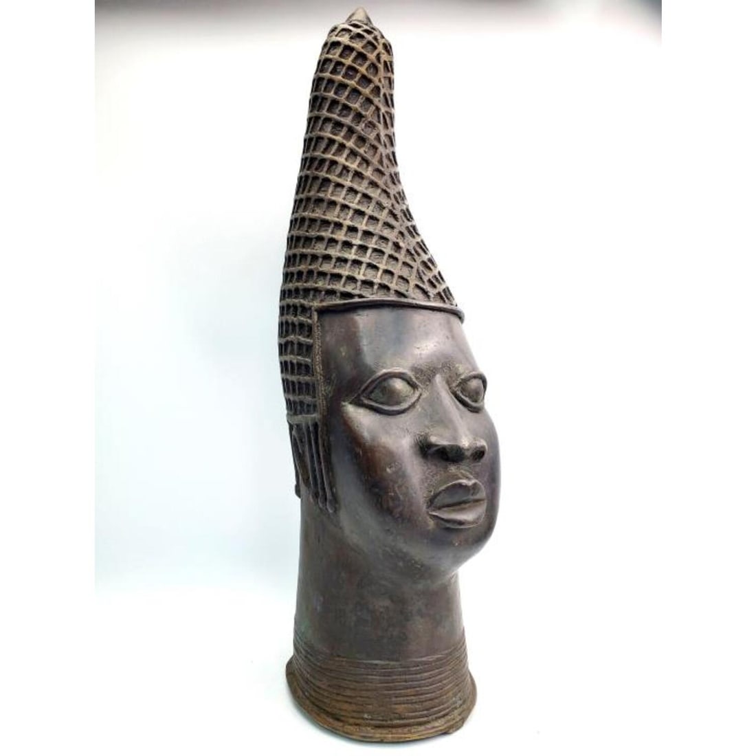 Old African Large Bronze Head, Probably from Benin (1 of 6)